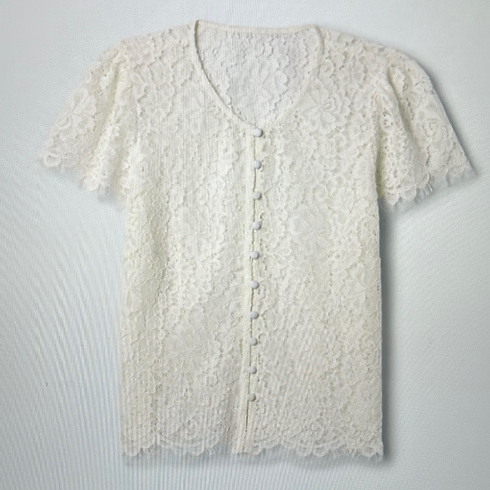 Women’s Gap Elegant Lace White Top size S